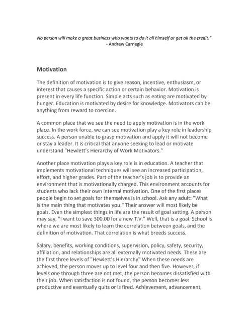 Essay on self motivation