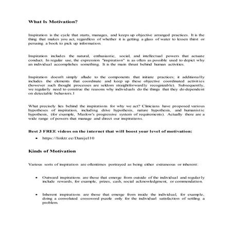 What Is Motivation? | PDF