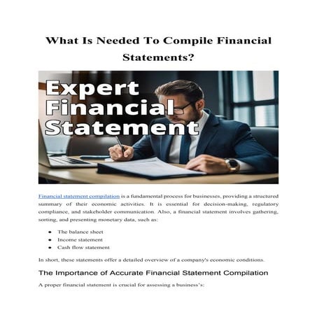 What Is Needed To Compile Financial Statements
