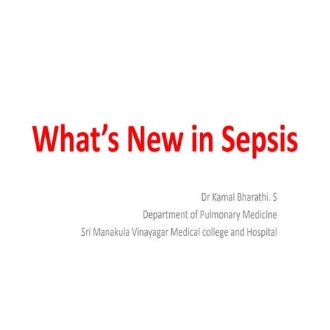What is new in sepsis