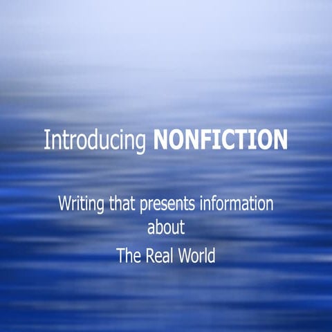 What is nonfiction, P1