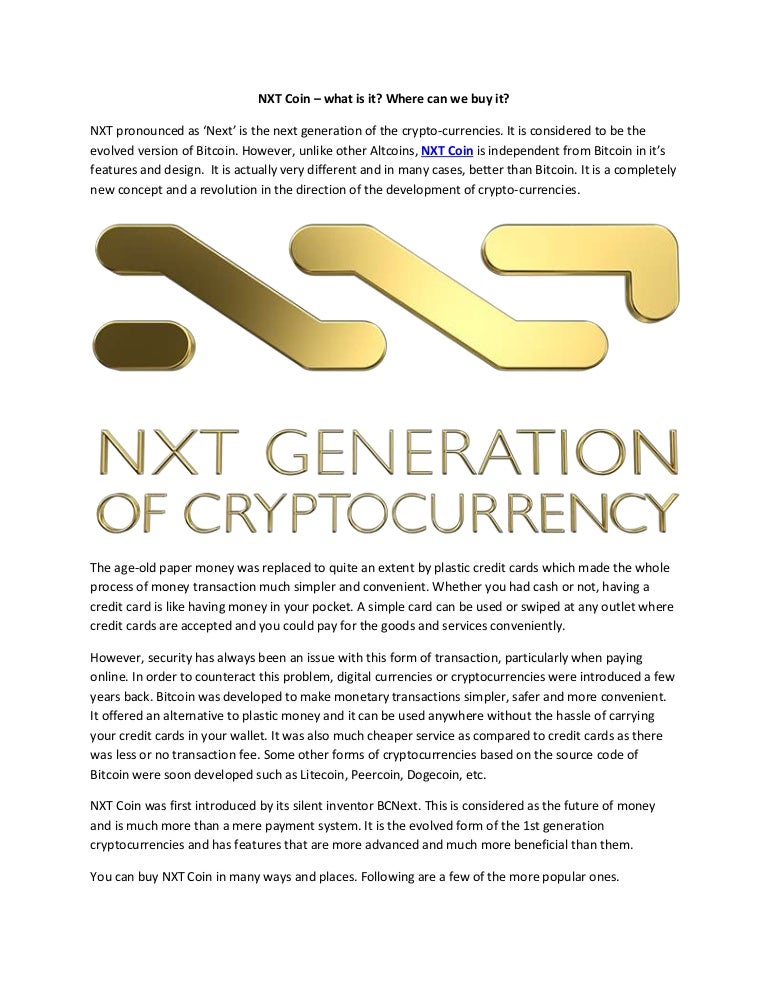 where to buy nxt cryptocurrency