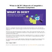 What is OCD? Obsessive-Compulsive Disorder Symptoms