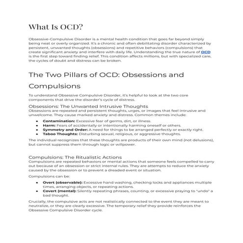 Obsessive Compulsive Disorder presentation | PPTX