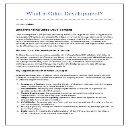 What is Odoo Development.pdf