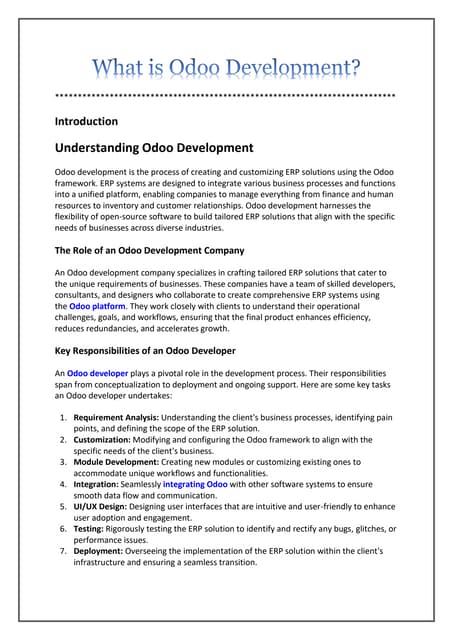 What is Odoo Development.pdf