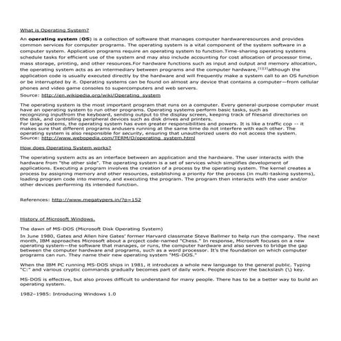 What is operating system