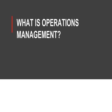 Operations Management | PPT