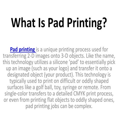 What Is Pad Printing? | PPTX