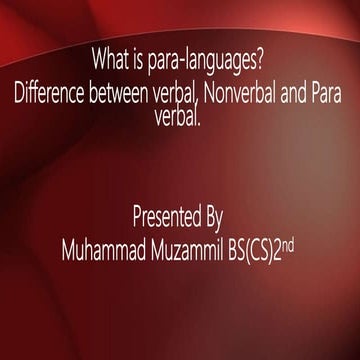 What is Paralanguage & Difference Between Verbal And Nonverbal Communication