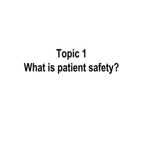 What is patient safety (who)