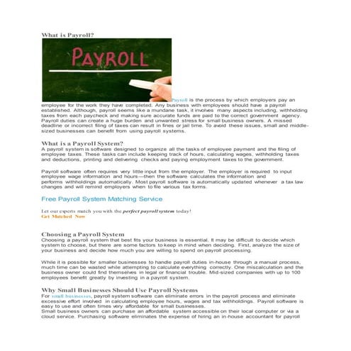 What is payroll
