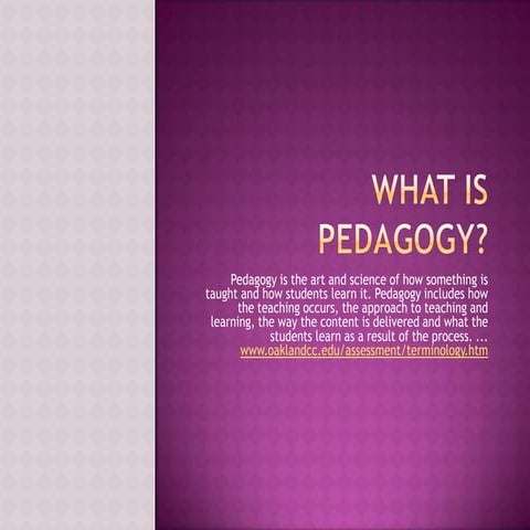 What is pedagogy