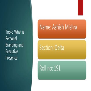 What is personal branding and executive presence