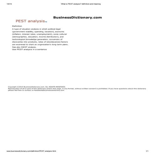 PEST DEFINITION MEANING visual data 7