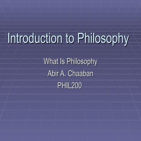 What is philosophy