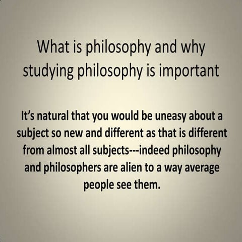 What is philosophy?