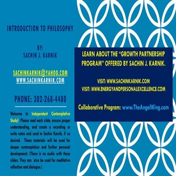 WHAT IS PHILOSOPHY - BY: SACHIN J. KARNIK