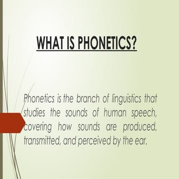 Introduction to Phonetics and Phonology | PPTX