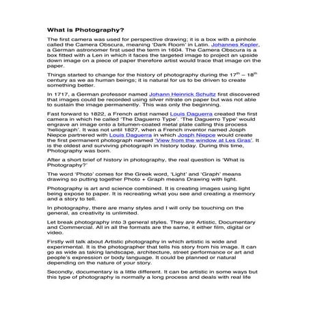 What is Photography?