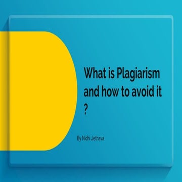 What is plagiarism and how to avoid it ?