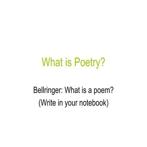 What is Poetry?
