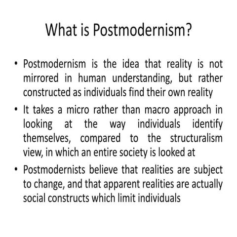 What is postmodernism?