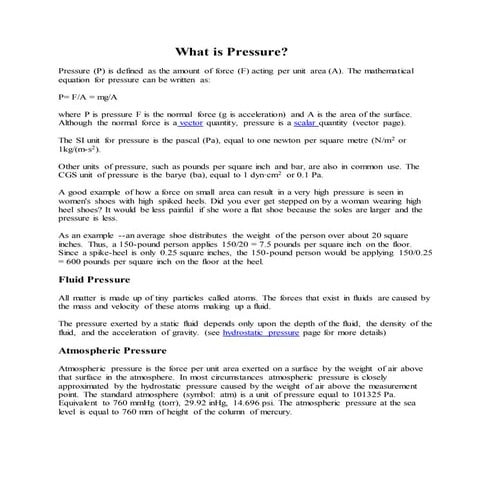 What is pressure and its types  