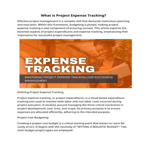What is Project Expense Tracking?  .docx