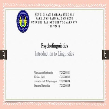 What is psycholinguistics  revised