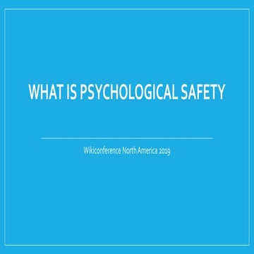 What is psychological safety