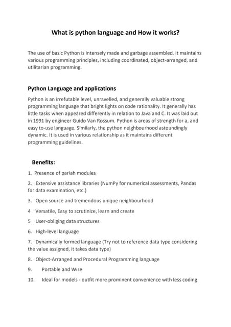 Importance of Python Programming | PDF