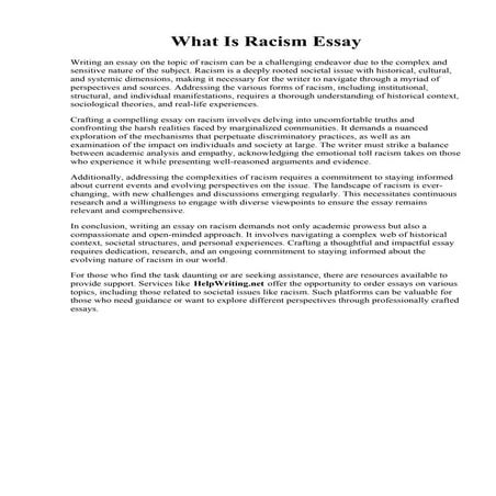 What Is Racism Essay