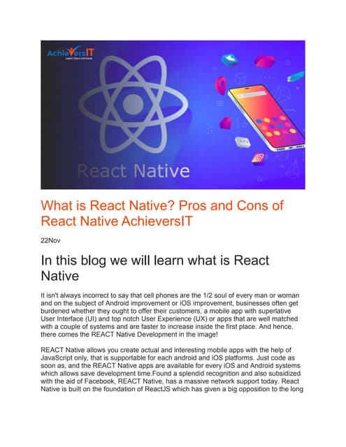 React vs React Native: Uncovering The Difference | PPT