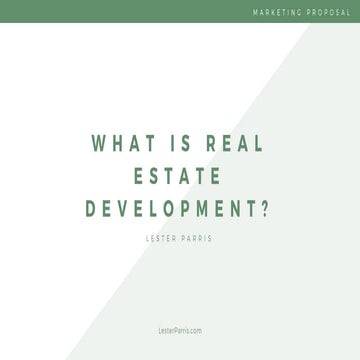 Inside the Real Estate Development Process | PDF