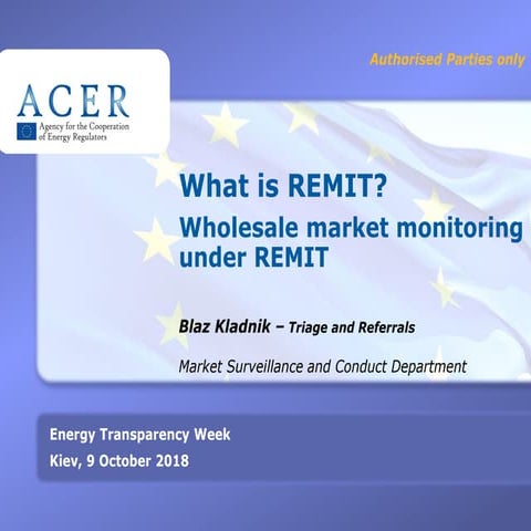 tew (09.10.18) - What is remit, wholesale market monitoring under remit