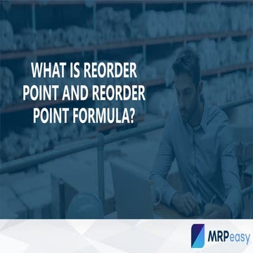 What is reorder point and reorder point formula
