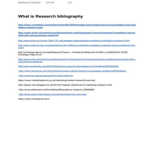 Whatis research biblography