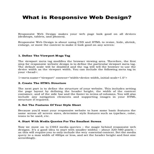 What is responsive web design
