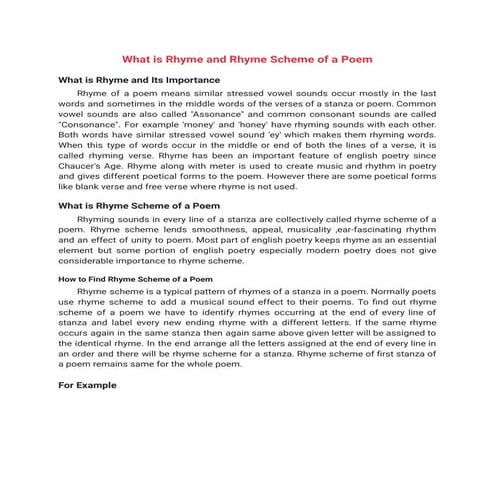 What is Rhyme and Rhyme Scheme of a Poem