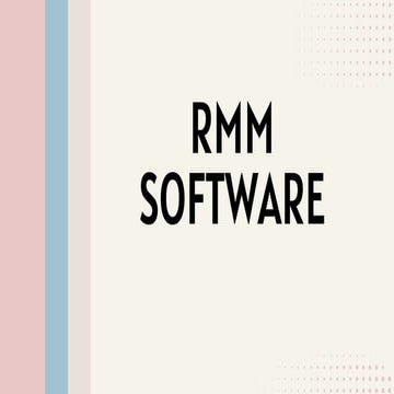 What is RMM Software? | Benefits of RMM Software | PDF