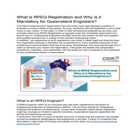 Comprehensive Guide to RPEQ Registration for Queensland Engineers ...