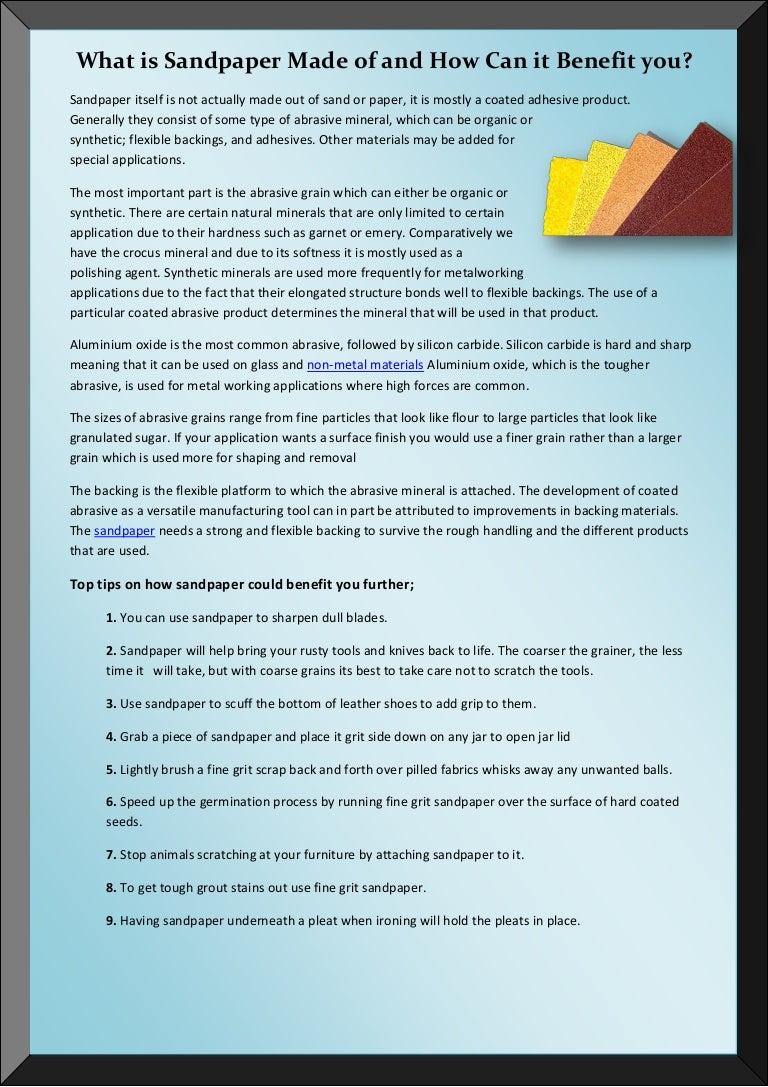 What is Sandpaper Made From