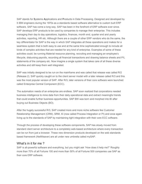 SAP ERP: Introduction | PPTX