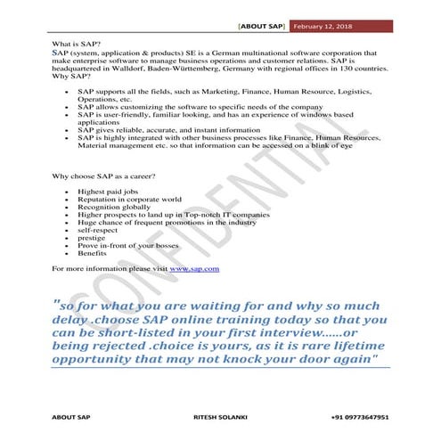 SAP FICO ONLINE TRAINING