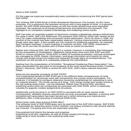 What is SAP EWM.docx