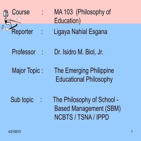 What is school based management (sbm) report