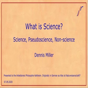 What is science? Science, pseudoscience, non-science
