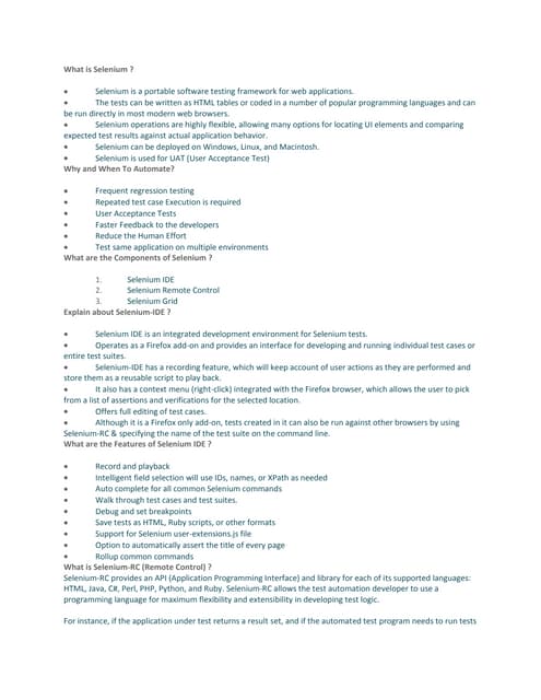 What is selenium | DOCX