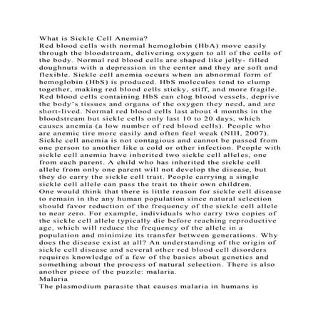 What is Sickle Cell AnemiaRed blood cells with normal hemoglobin .docx